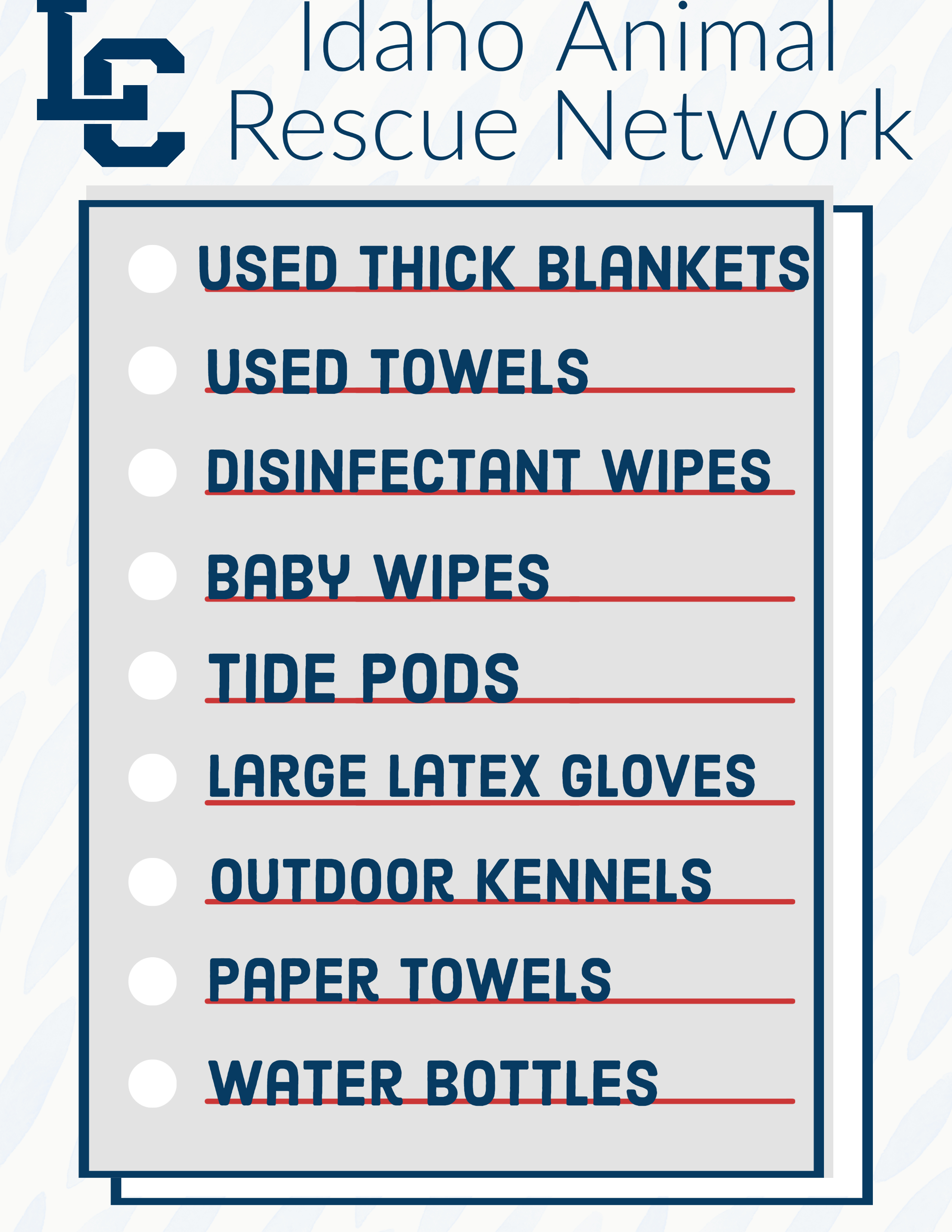 Idaho Animal Rescue Network Donation List